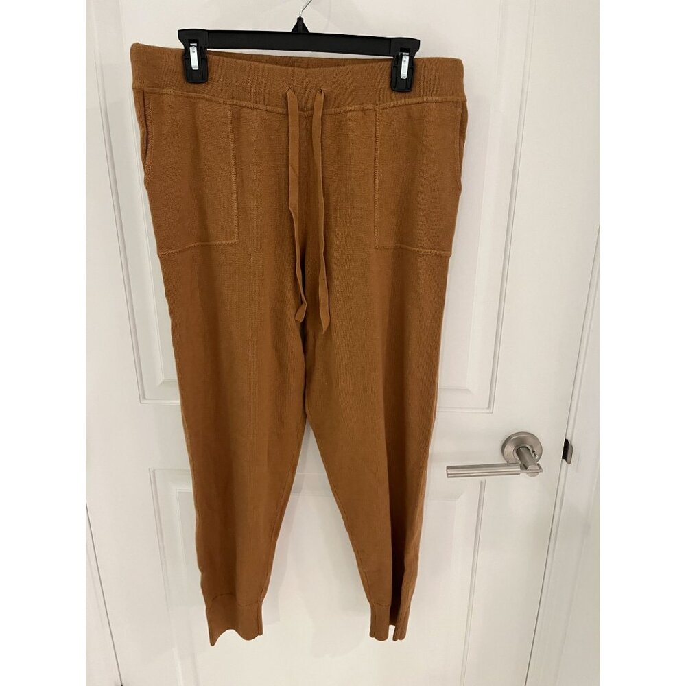NWT J. Crew Cotton Cashmere Jogger Pant Heathered Caramel Knit Size MEDIUM - Picture 3 of 9